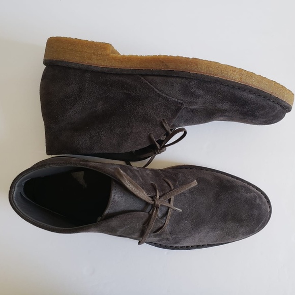 Vince Crofton Grey Suede Crepe Sole Chukka Boots - Picture 5 of 6